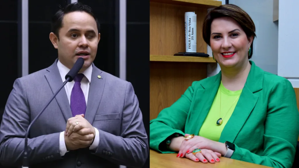 O deputado Gabriel Mota e a delegada da Polícia Civil de Roraima, Giuliana Castro, estarão no Agenda da Semana (Fotos: Câmara dos Deputados e FolhaBV)