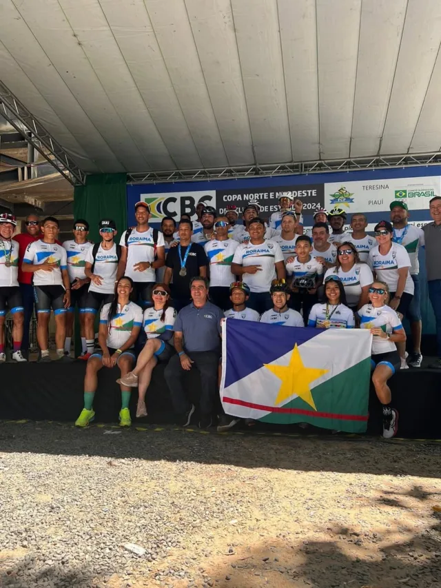 Seleção roraimenses de Ciclismo na estrada fechou em 11° na Copa Norte-Nordeste 2024. Crédito: divulgação