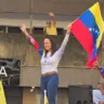 A líder opositora venezuelana María Corina Machado em primeiro ato público após sair da clandestinidade (Foto: Divulgação)