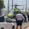 Helicóptero pousou em frente ao HGR