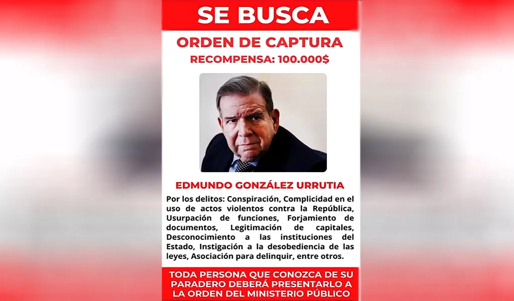 Maduro oferece 100 mil dólares a quem prender opositor, Edmundo González