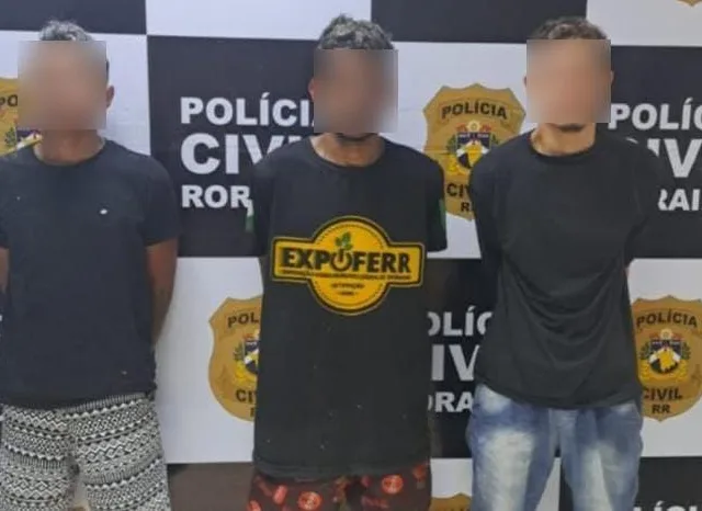 O trio foi apresentado na Delegacia de Polícia para as providências cabíveis (Foto: Divulgação) 