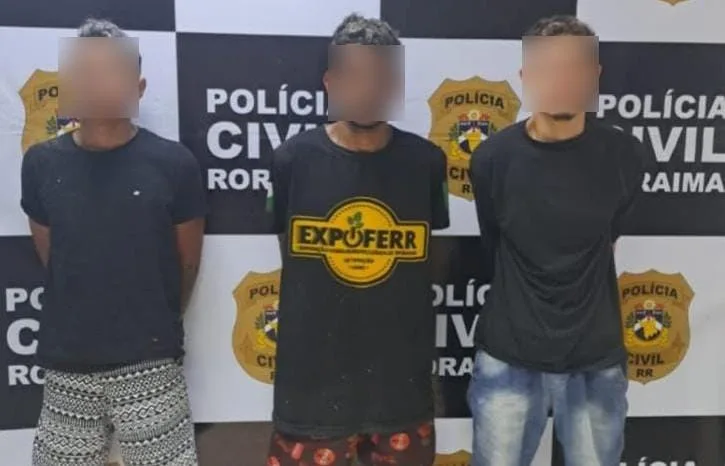 O trio foi apresentado na Delegacia de Polícia para as providências cabíveis (Foto: Divulgação) 