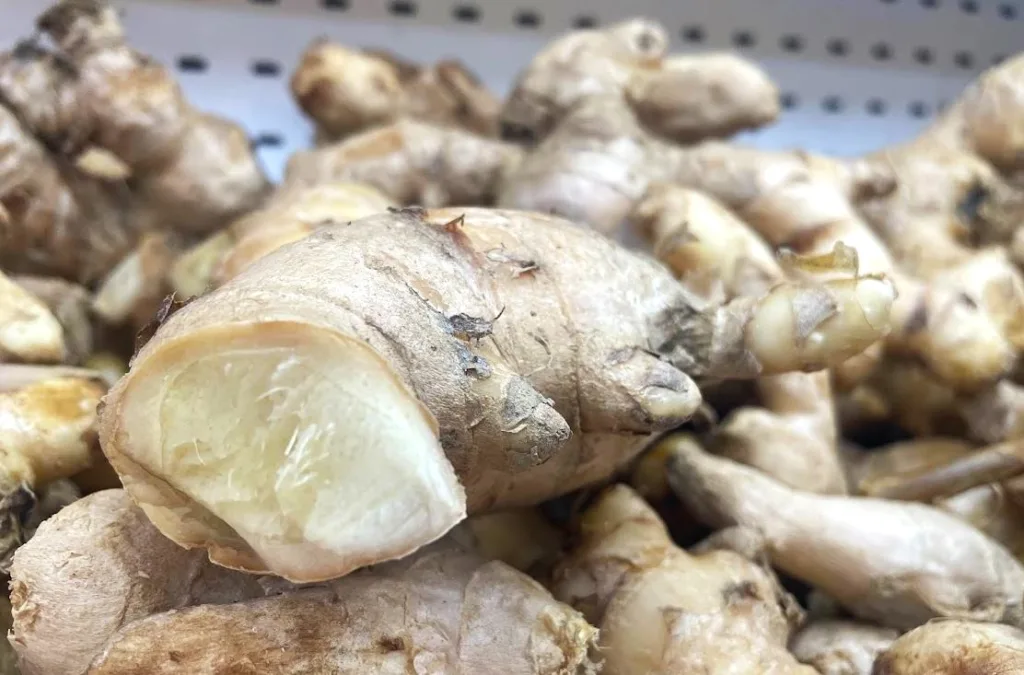 Um componente do gengibre freso é o gingerol, que tem propriedades antioxidantes, anti-inflamatórias (Foto: Raisa Carvalho)