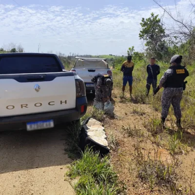 Agentes da Força Nacional interceptaram veículo com uma tonelada de cassiterita, mineral utilizado na produção de estanho (Foto: Força Nacional)