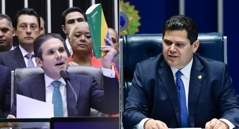 Hugo Motta (Republicanos-PB) e Davi Alcolumbre (União Brasil-AP). Fotos: Marina Ramos/Câmara dos Deputados e Andressa Anholete/Agência Senado
