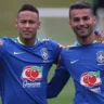 Neymar e Thiago Maia durante os treinamentos da seleção brasileira para os Jogos Rio-2016 (Foto: Lucas Figueiredo/MoWa Press)