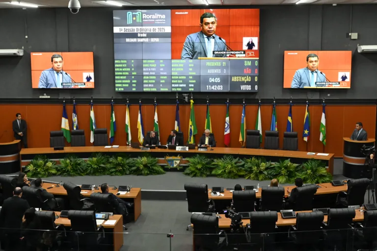 O plenário da Assembleia Legislativa de Roraima nesta quarta-feira - 19.02.2025 (Foto: SupCom ALE-RR)