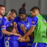 Jogadores celebram gol do São Raimundo contra o Amazonas pelas quartas de final da Copa Verde (Foto: Hélio Garcias/BV Esportes)