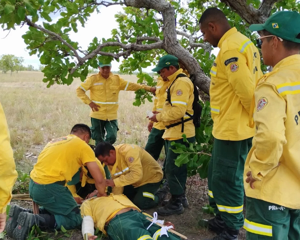 Brigadistas indígenas do Ibama recebem treinamento de primeiros socorros (Foto: Divulgação)