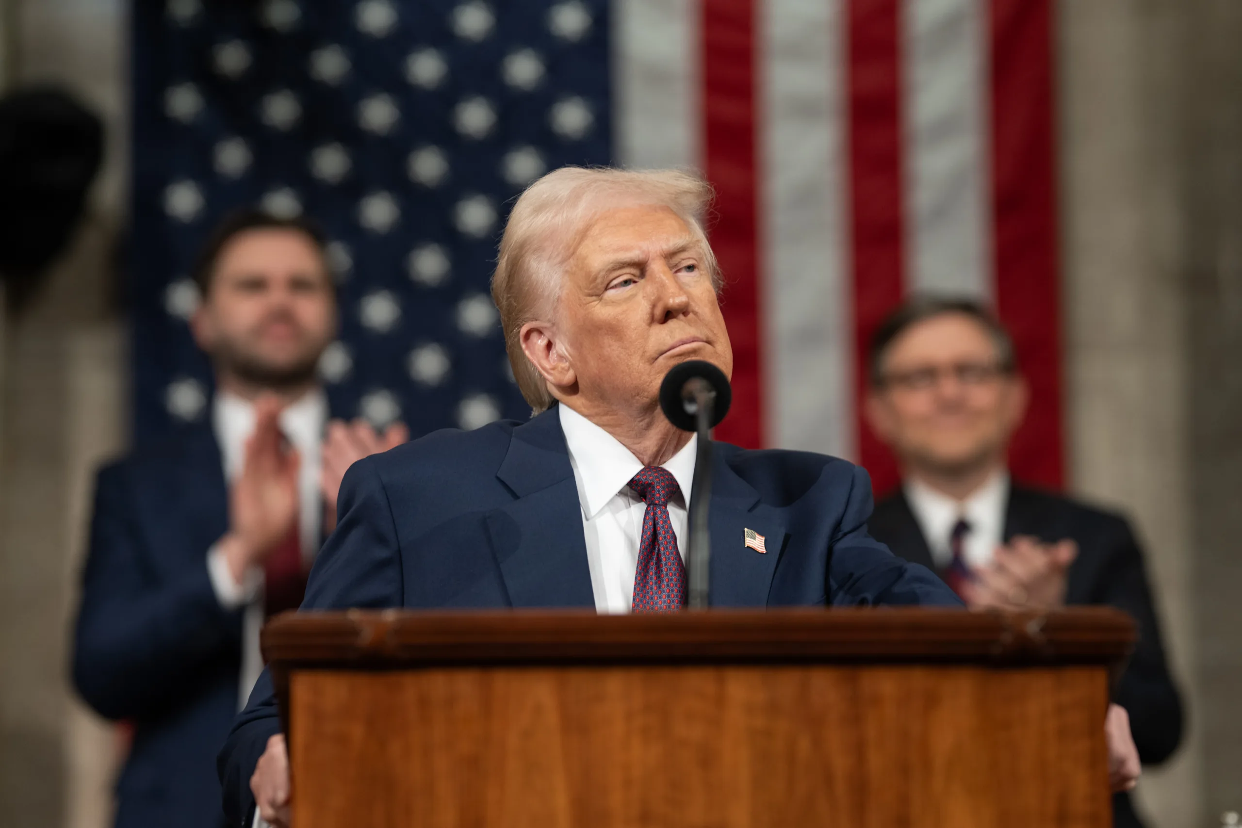 O presidente Donald Trump durante o segundo discurso ao Congresso dos Estados Unidos (Foto: White House)