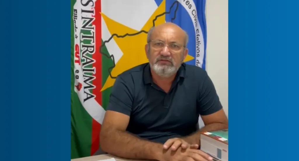 Francisco Figueira, presidente do Sindicato dos Trabalhadores Civis Efetivos do Poder Executivo do Estado de Roraima (Sintraima). Foto: reprodução/Vídeo Francisco Figueira, presidente do Sindicato dos Trabalhadores Civis Efetivos do Poder Executivo do Estado de Roraima (Sintraima). Foto: reprodução/Vídeo