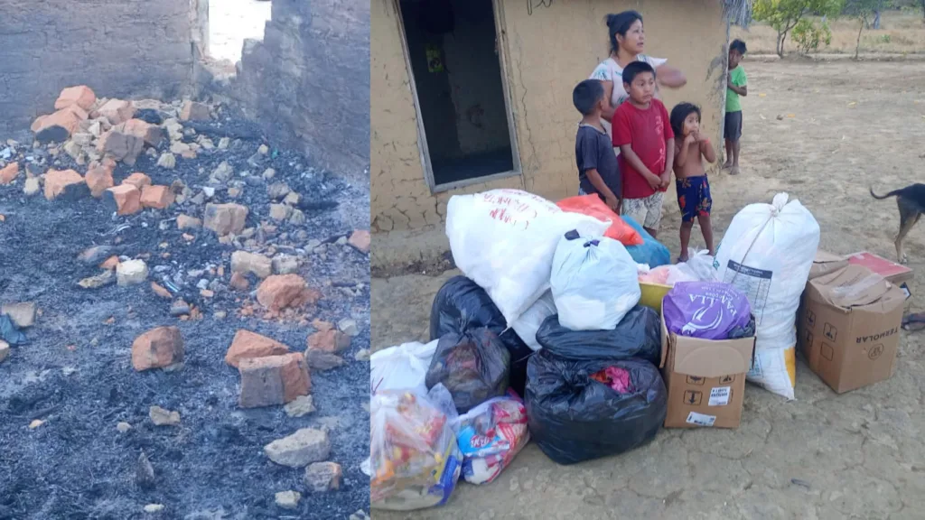 Família que perdeu tudo em incêndio recebe apoio da população