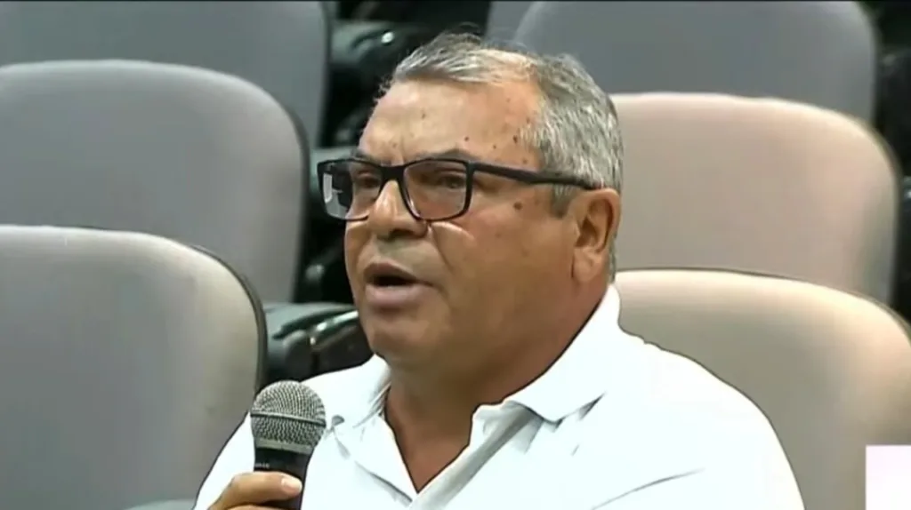 O secretário da Associação de Agricultura Familiar Nova Floresta, Breno Silva, durante oitiva da CPI das Terras