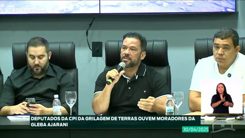 O secretário da Associação de Agricultura Familiar Nova Floresta, Breno Silva, durante oitiva da CPI das Terras O secretário da Associação de Agricultura Familiar Nova Floresta, Breno Silva, durante oitiva da CPI das Terras