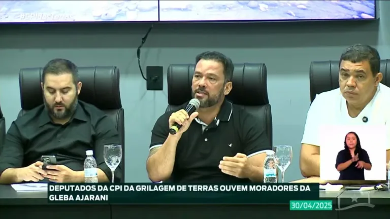 O secretário da Associação de Agricultura Familiar Nova Floresta, Breno Silva, durante oitiva da CPI das Terras