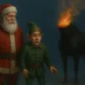 Papai noel, duende e mula sem cabeça