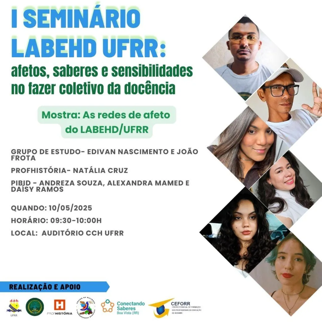 Programação do seminário "Afetos, saberes e sensibilidades no fazer coletivo da docência"