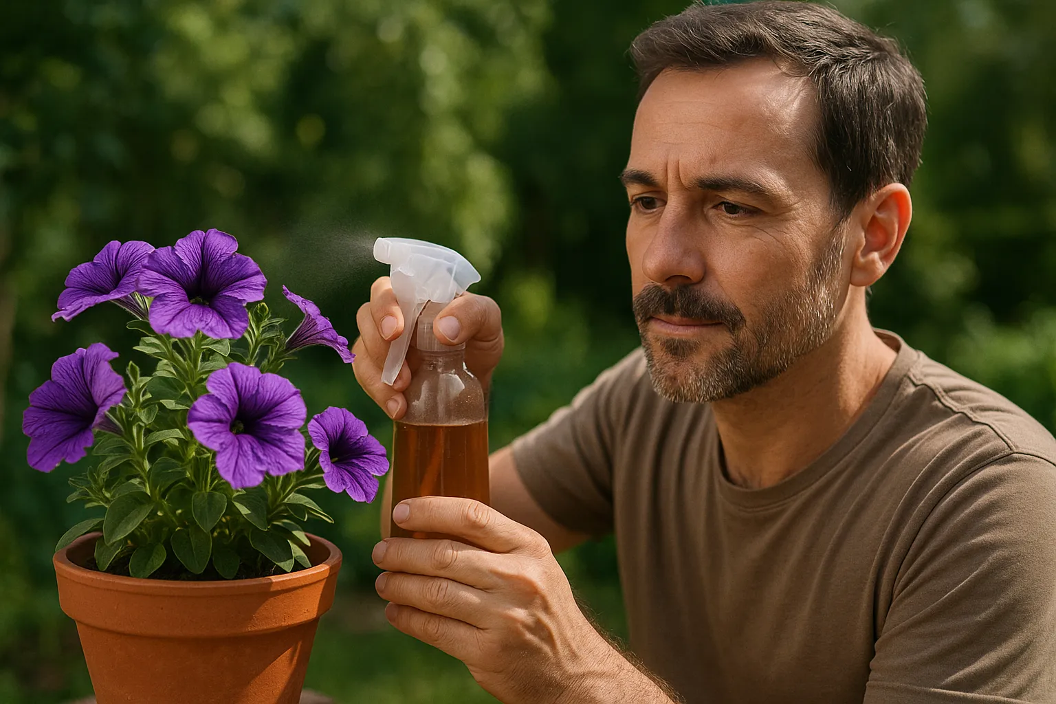 Petúnia desbota no sol Use este chá para proteger as flores