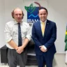 O presidente do Ibama, Rodrigo Agostinho, com o deputado federal Gabriel Mota (Foto: Ascom Gabriel Mota)