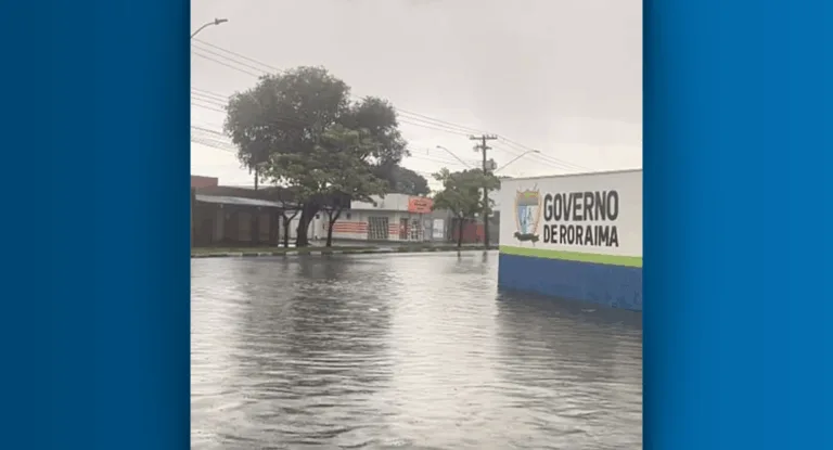 Chuva alagou entorno e dentro da Maternidade. Foto: reprodução
