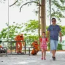 O empresário Carlos Rogério e sua filha Clara Fernandes, notaram as transformações feitas na parte superior da Orla Taumanan. Crédito: PMBV.