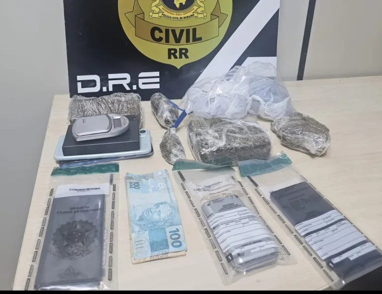 Material apreendido com os envolvidos (Foto: ASCOM/PCRR) 