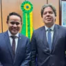 O deputado Gabriel Mota com o ministro das Comunicações, Frederico Siqueira Filho