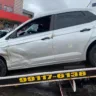 Volkswagen Polo capotou após colisão com Fiat Siena na avenida Ataíde Teive (Foto: Lucas Luckezie/FolhaBV)