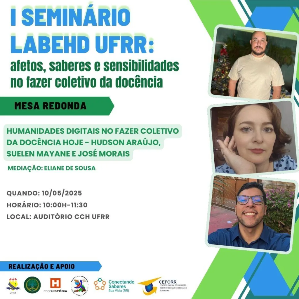 Programação do seminário "Afetos, saberes e sensibilidades no fazer coletivo da docência"
