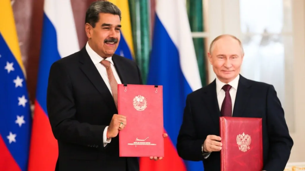 Em tensão com Guiana, Maduro sela com Putin acordo que inclui cooperação militar Em tensão com Guiana, Maduro sela com Putin acordo que inclui cooperação militar