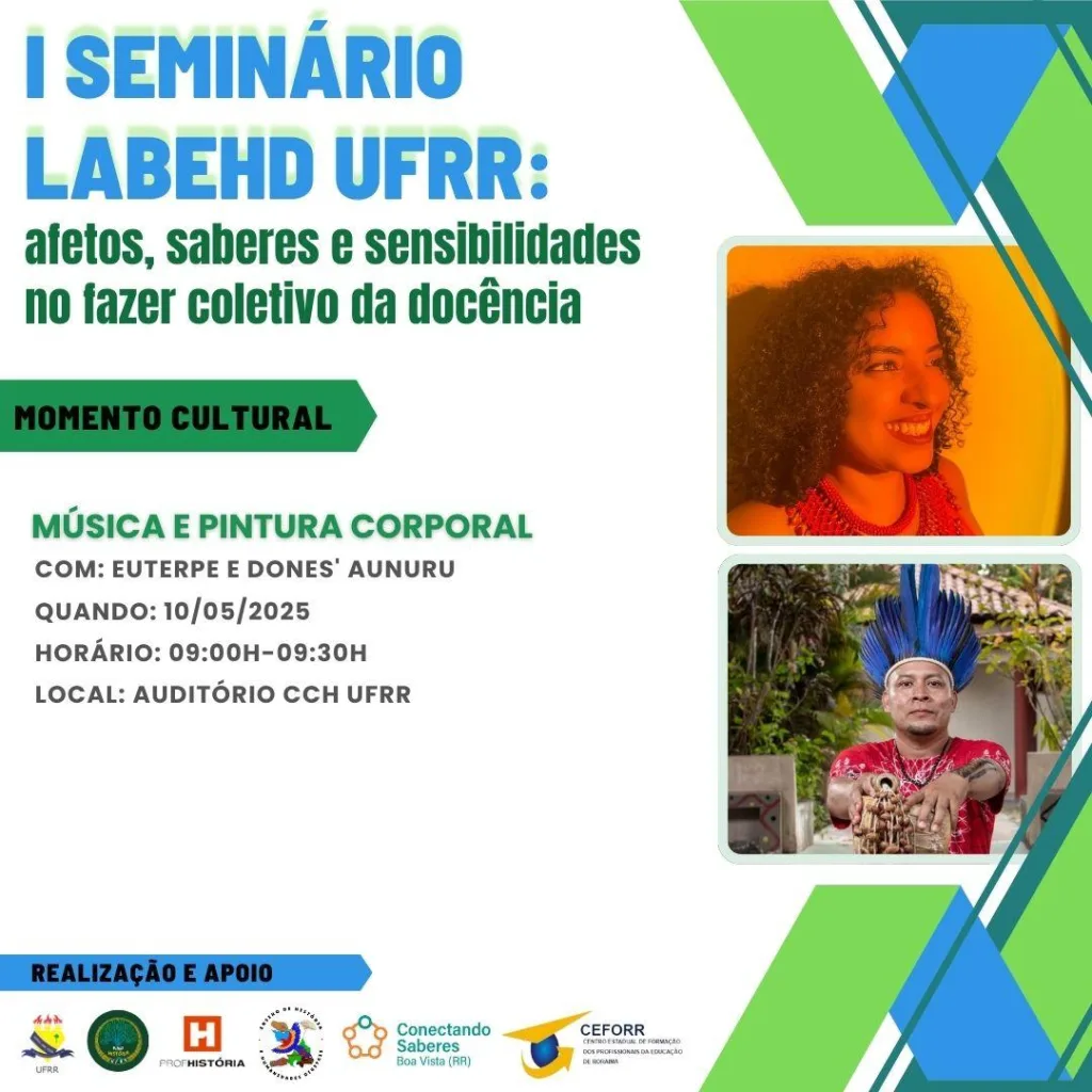 Programação do seminário "Afetos, saberes e sensibilidades no fazer coletivo da docência"