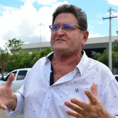 O produtor rural Eugenio Thomé durante o pró-anistia no Centro Cívico de Boa Vista (Foto: Nilzete Franco/FolhaBV)