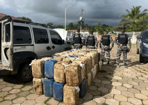Combustível apreendido durante a operação Protetora de Fronteiras (Foto: Divulgação) 