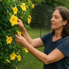 Como usar a Alamanda amarela para cobrir cercas com flores o ano inteiro