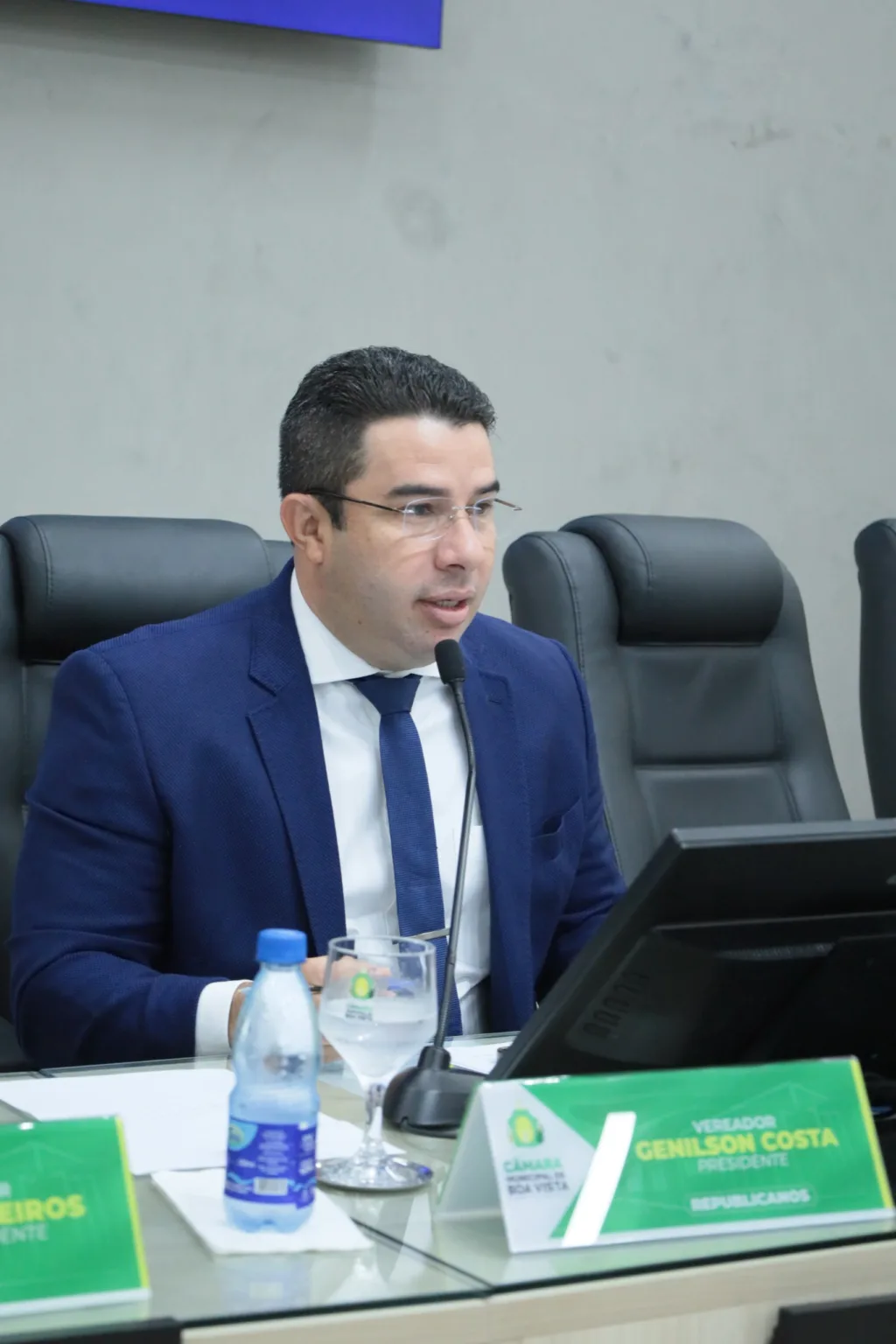 O presidente e vereador Genilson Costa no plenário da Câmara Municipal de Boa Vista - 10.06.2025 (Foto: Reynesson Damasceno/CMBV)