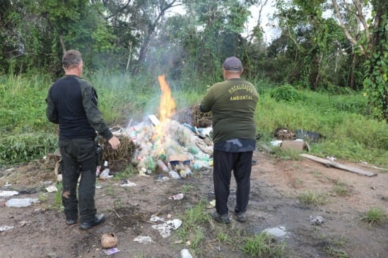 As malhadeiras apreendidas foram destruídas por incineração, conforme determina a Lei nº 9.605/1998. Foto: Ascom/Femarh
