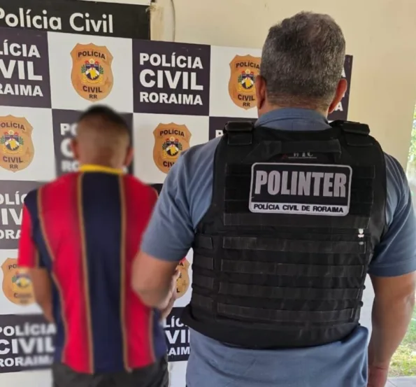 Em Bonfim, M. S., de 30 anos, que responde por diversos crimes, entre eles estupro, lesão corporal, furto e violência doméstica - Foto: ASCOM PCRR