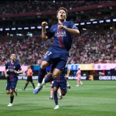 João Neves foi responsável por dois gols do PSG contra o Inter Miami. Foto: Alex Grimm/Getty Images)
