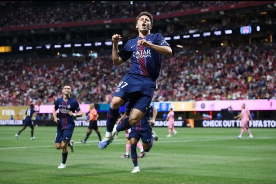 João Neves foi responsável por dois gols do PSG contra o Inter Miami. Foto: Alex Grimm/Getty Images)