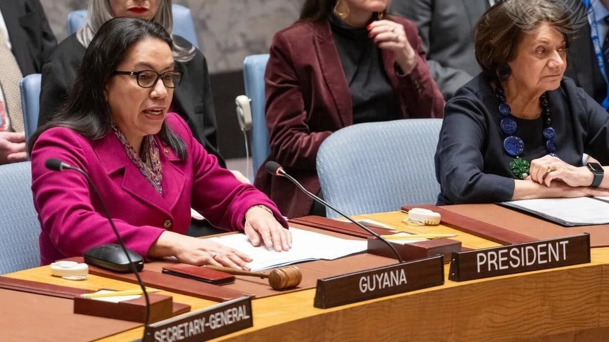 Representante permanente da Guiana na ONU, embaixadora Carolyn Rodrigues-Birkett