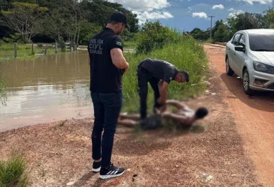Momento em que o autor do furto é preso (Foto: ASCOM/PCRR) 