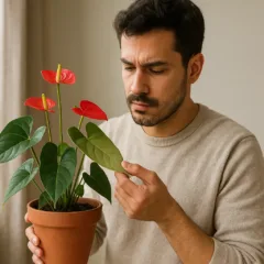 Folhas desbotadas no antúrio têm relação direta com o vento saiba como proteger a planta