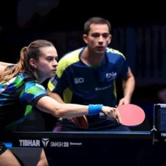 Bruna Takashi e Hugo Calderano são namorados desde 2024. (Foto: WWT)
