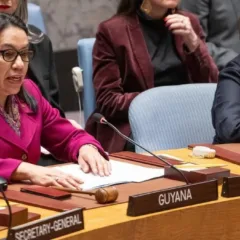 Representante permanente da Guiana na ONU, embaixadora Carolyn Rodrigues-Birkett