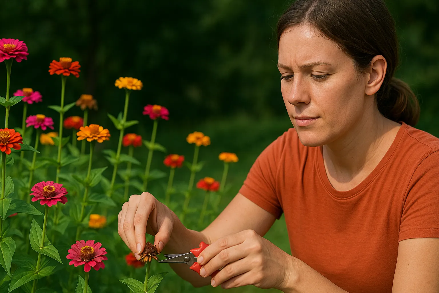 Corte semanal nas flores secas da zínia é o segredo da floração