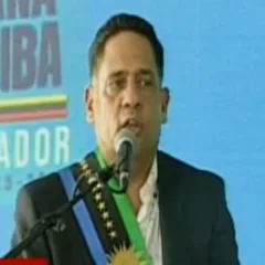 Neil Villamizar, eleito governador de Essequibo em eleição proibida na ONU, faz discurso de posse na Venezuela