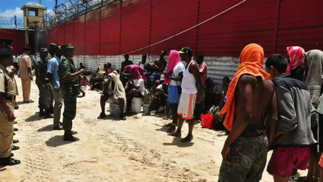 Prisioneiros na Guiana (Foto: IN News Guyana)