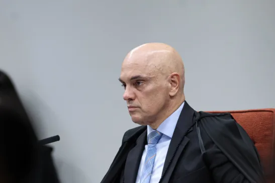 O ministro Alexandre de Moraes durante interrogatório da trama golpista (Foto: Gustavo Moreno/STF)
