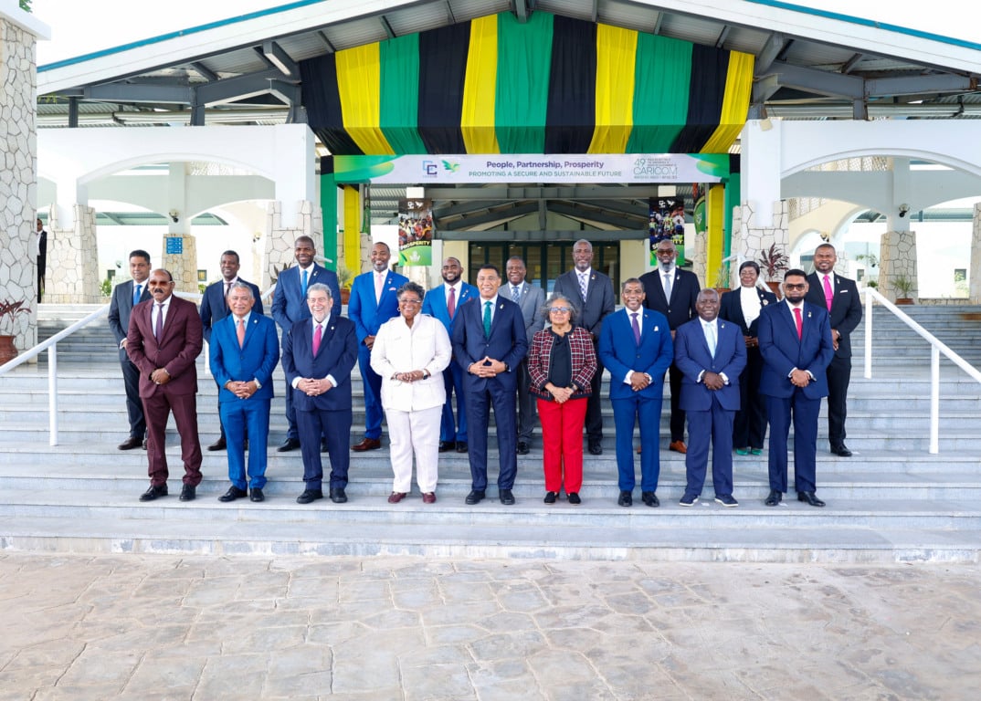 Foto de líderes na 49ª Reunião Ordinária da Conferência de Chefes de Governo da Caricom